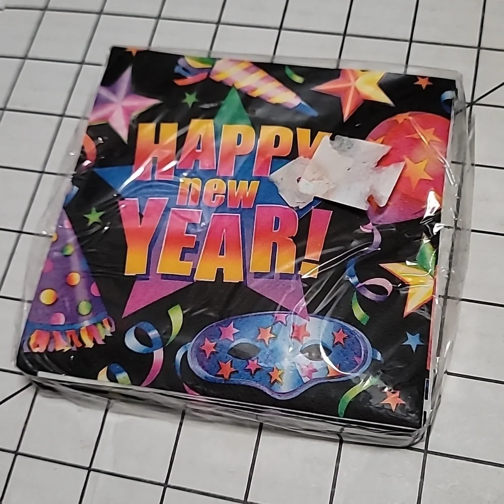 Happy New Year, Paper Beverage Napkins‎ 60390 by Trend Setters 30 CT.  NIP